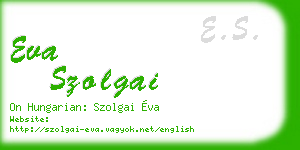 eva szolgai business card